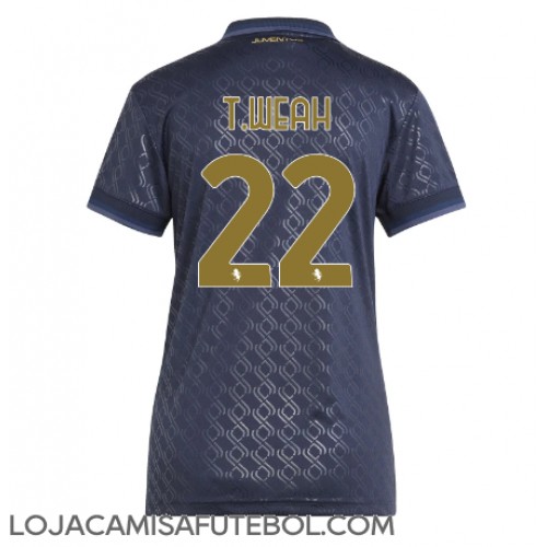 Camisa de Futebol Juventus Timothy Weah #22 Equipamento Alternativo Mulheres 2024-25 Manga Curta